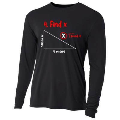 Funny Math Find X Diagram Triangle Lover Cooling Performance Long Sleeve Crew