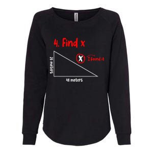 Funny Math Find X Diagram Triangle Lover Womens California Wash Sweatshirt