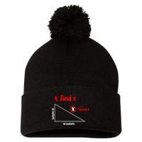 Funny Math Find X Diagram Triangle Lover Pom Pom 12in Knit Beanie