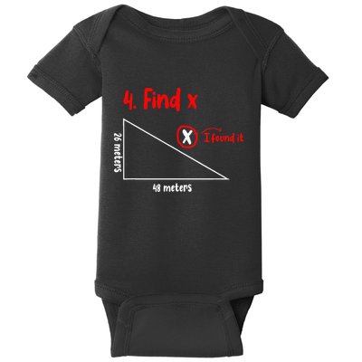 Funny Math Find X Diagram Triangle Lover Baby Bodysuit