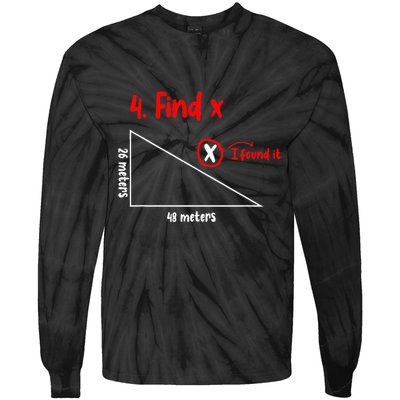 Funny Math Find X Diagram Triangle Lover Tie-Dye Long Sleeve Shirt