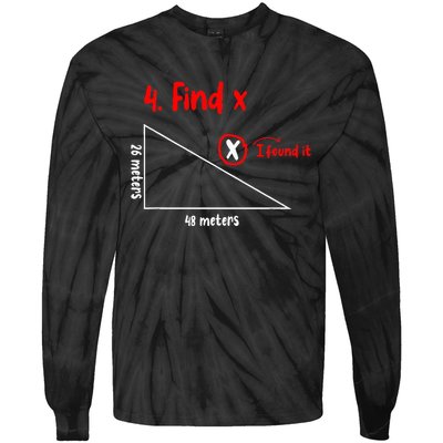 Funny Math Find X Diagram Triangle Lover Tie-Dye Long Sleeve Shirt