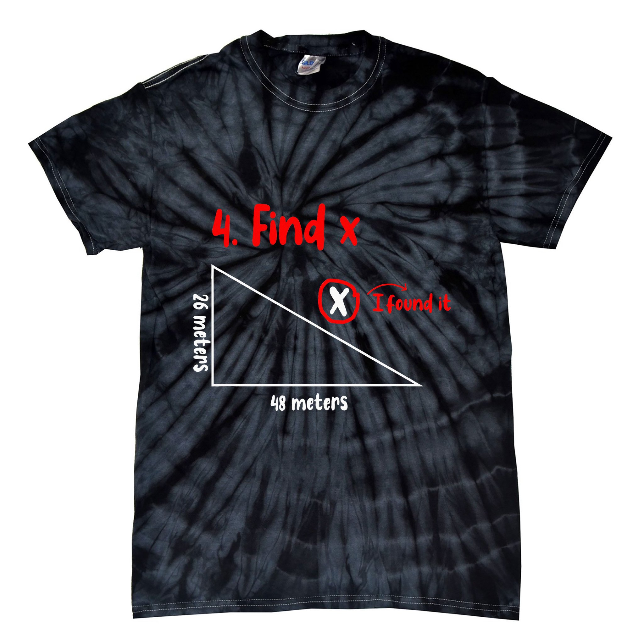 Funny Math Find X Diagram Triangle Lover Tie-Dye T-Shirt