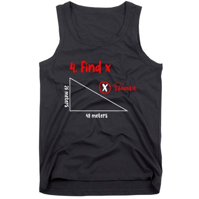 Funny Math Find X Diagram Triangle Lover Tank Top