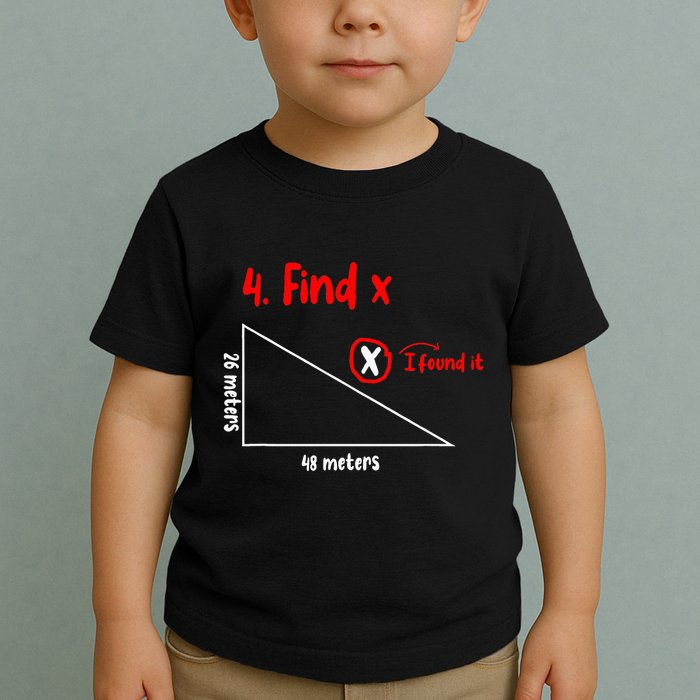 Funny Math Find X Diagram Triangle Lover Toddler T-Shirt