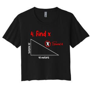 Funny Math Find X Diagram Triangle Lover Women's Crop Top Tee