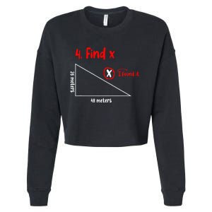 Funny Math Find X Diagram Triangle Lover Cropped Pullover Crew