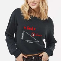 Funny Math Find X Diagram Triangle Lover Cropped Pullover Crew