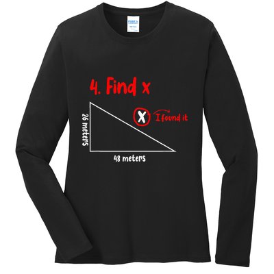 Funny Math Find X Diagram Triangle Lover Ladies Long Sleeve Shirt