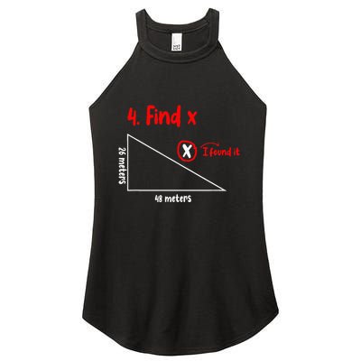 Funny Math Find X Diagram Triangle Lover Women's Perfect Tri Rocker Tank