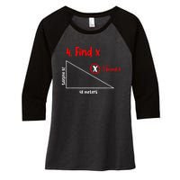 Funny Math Find X Diagram Triangle Lover Women's Tri-Blend 3/4-Sleeve Raglan Shirt