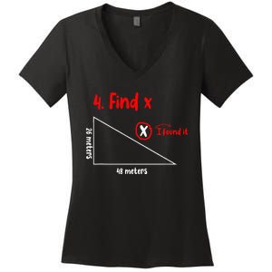 Funny Math Find X Diagram Triangle Lover Women's V-Neck T-Shirt