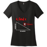 Funny Math Find X Diagram Triangle Lover Women's V-Neck T-Shirt