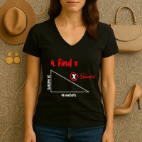 Funny Math Find X Diagram Triangle Lover Women's V-Neck T-Shirt