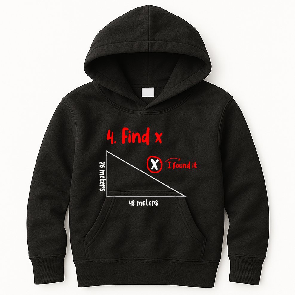 Funny Math Find X Diagram Triangle Lover Kids Hoodie