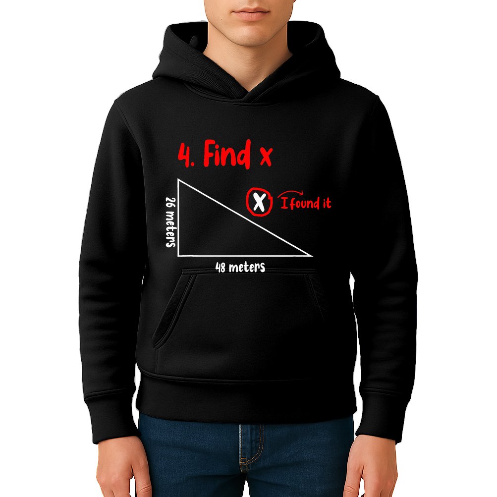 Funny Math Find X Diagram Triangle Lover Kids Hoodie