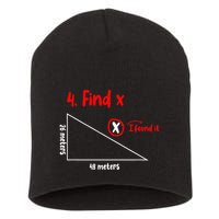 Funny Math Find X Diagram Triangle Lover Short Acrylic Beanie