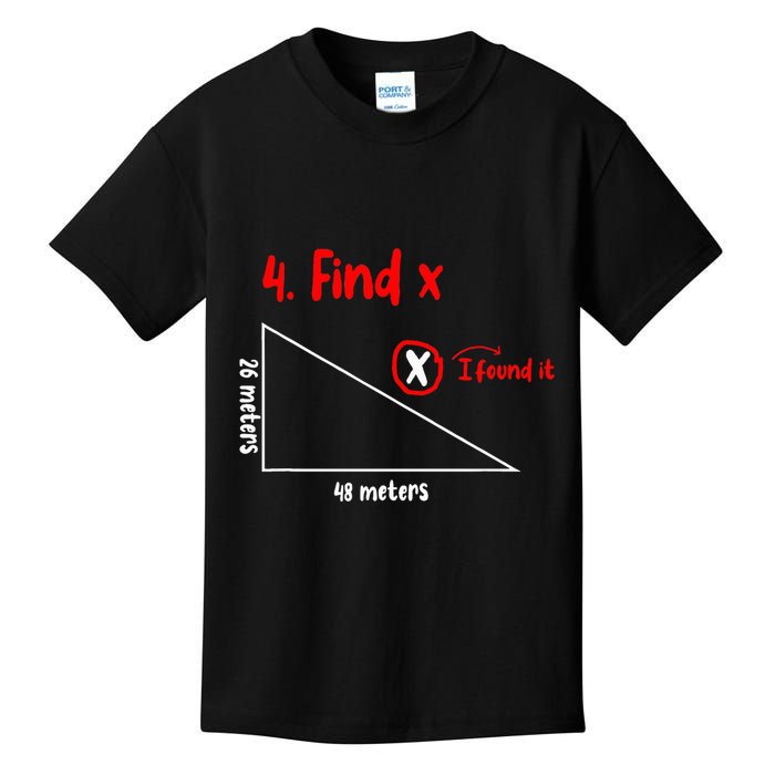 Funny Math Find X Diagram Triangle Lover Kids T-Shirt