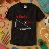 Funny Math Find X Diagram Triangle Lover Kids T-Shirt