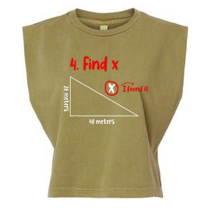 Funny Math Find X Diagram Triangle Lover Garment-Dyed Women's Muscle Tee