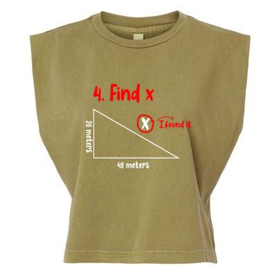Funny Math Find X Diagram Triangle Lover Garment-Dyed Women's Muscle Tee