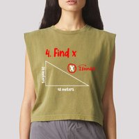Funny Math Find X Diagram Triangle Lover Garment-Dyed Women's Muscle Tee