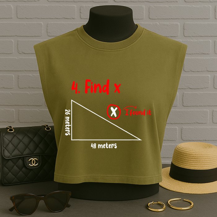 Funny Math Find X Diagram Triangle Lover Garment-Dyed Women's Muscle Tee