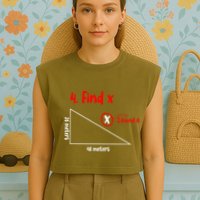 Funny Math Find X Diagram Triangle Lover Garment-Dyed Women's Muscle Tee