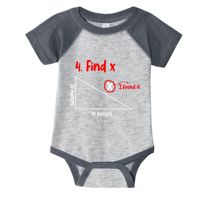 Funny Math Find X Diagram Triangle Lover Infant Baby Jersey Bodysuit