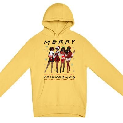 Funny Merry Friendsmas Black Girl Friends Christmas Matching Group Premium Pullover Hoodie