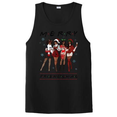 Funny Merry Friendsmas Black Girl Friends Christmas Matching Group PosiCharge Competitor Tank