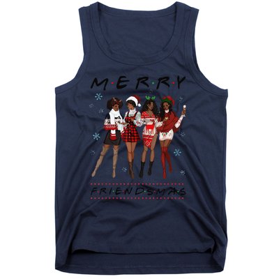 Funny Merry Friendsmas Black Girl Friends Christmas Matching Group Tank Top