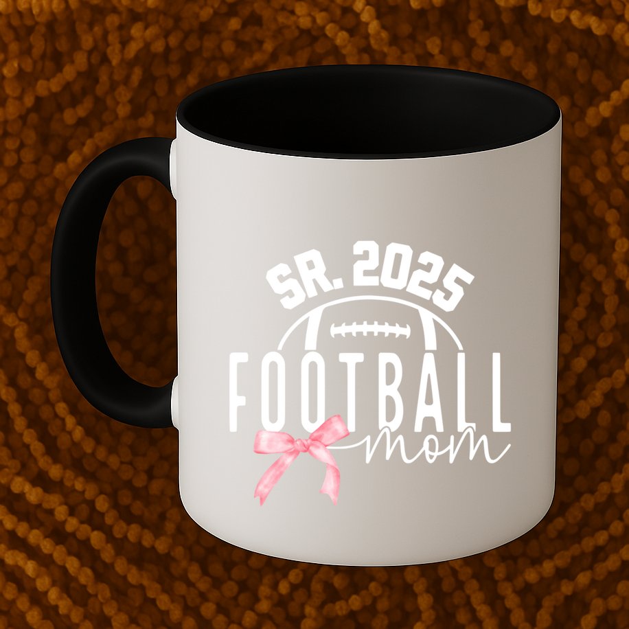 Football Mom For High College Football Mama Senior 2025 Funny Gift Mug