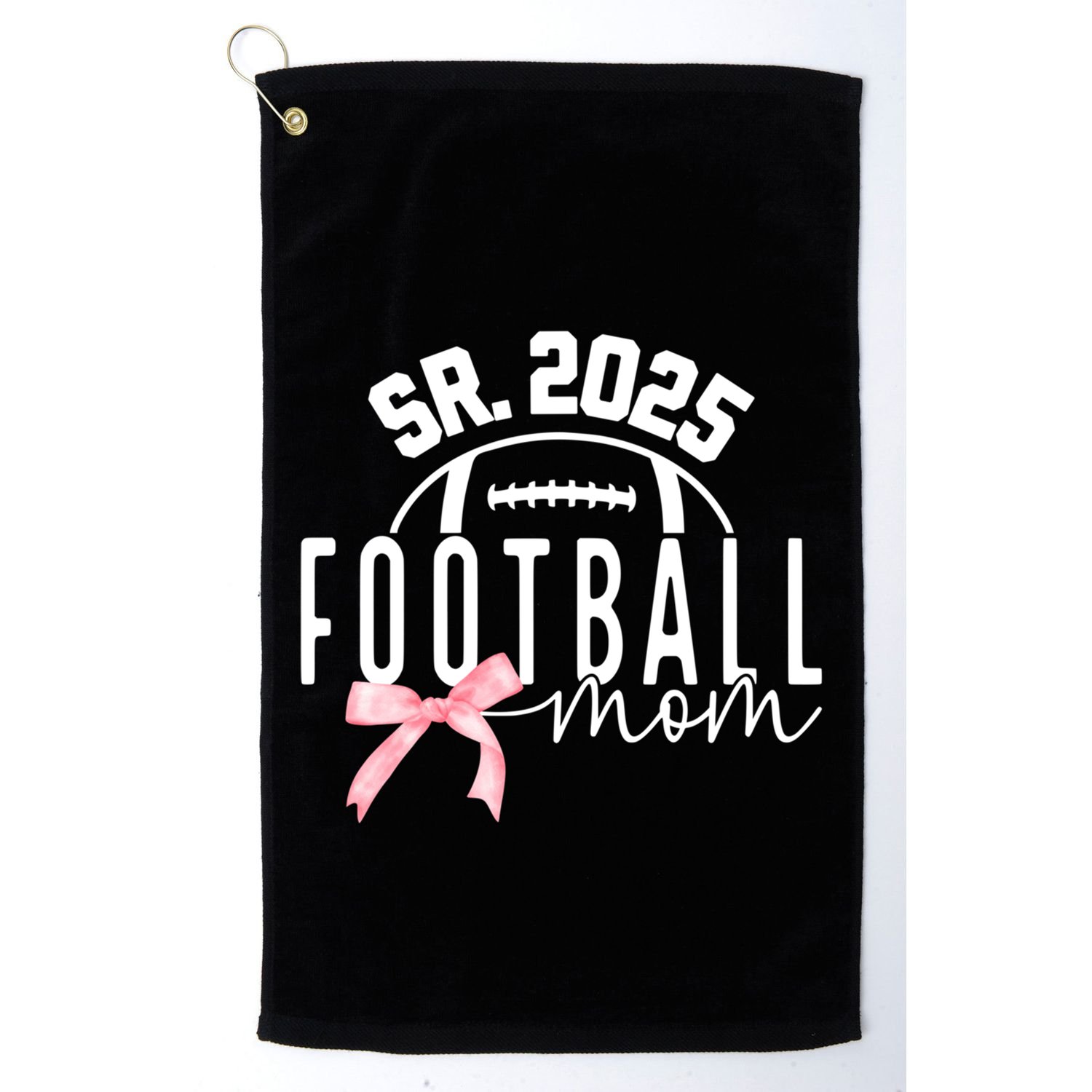Football Mom For High College Football Mama Senior 2025 Funny Gift Golf Towel