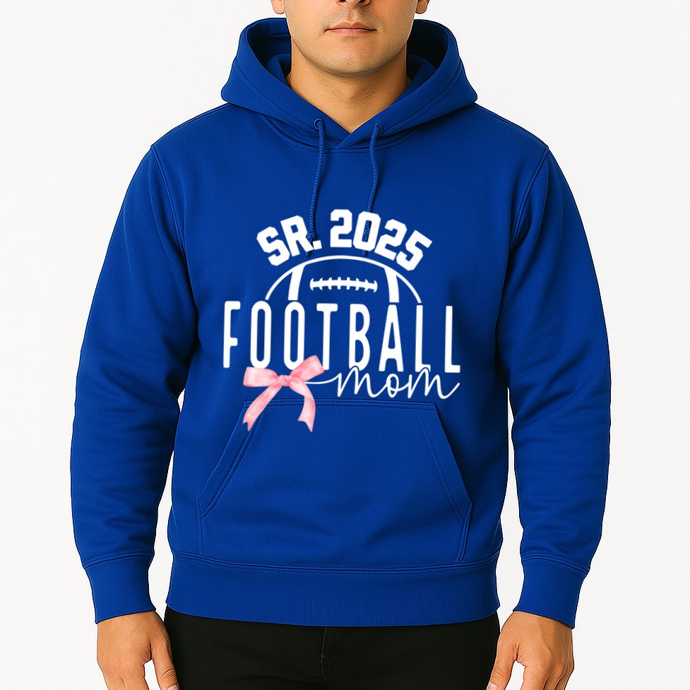 Football Mom For High College Football Mama Senior 2025 Funny Gift Hoodie
