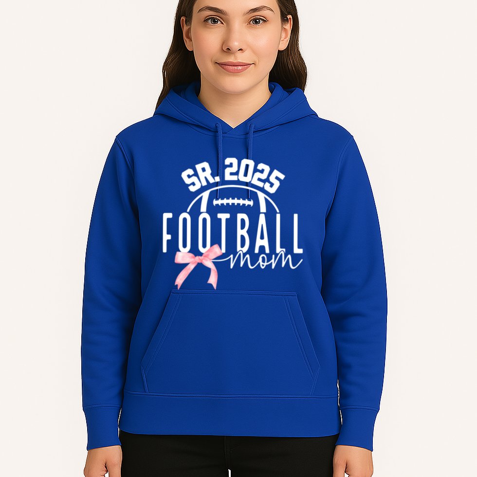 Football Mom For High College Football Mama Senior 2025 Funny Gift Hoodie