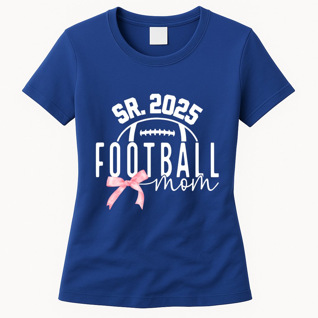Football Mom For High College Football Mama Senior 2025 Funny Gift Womens T-Shirt