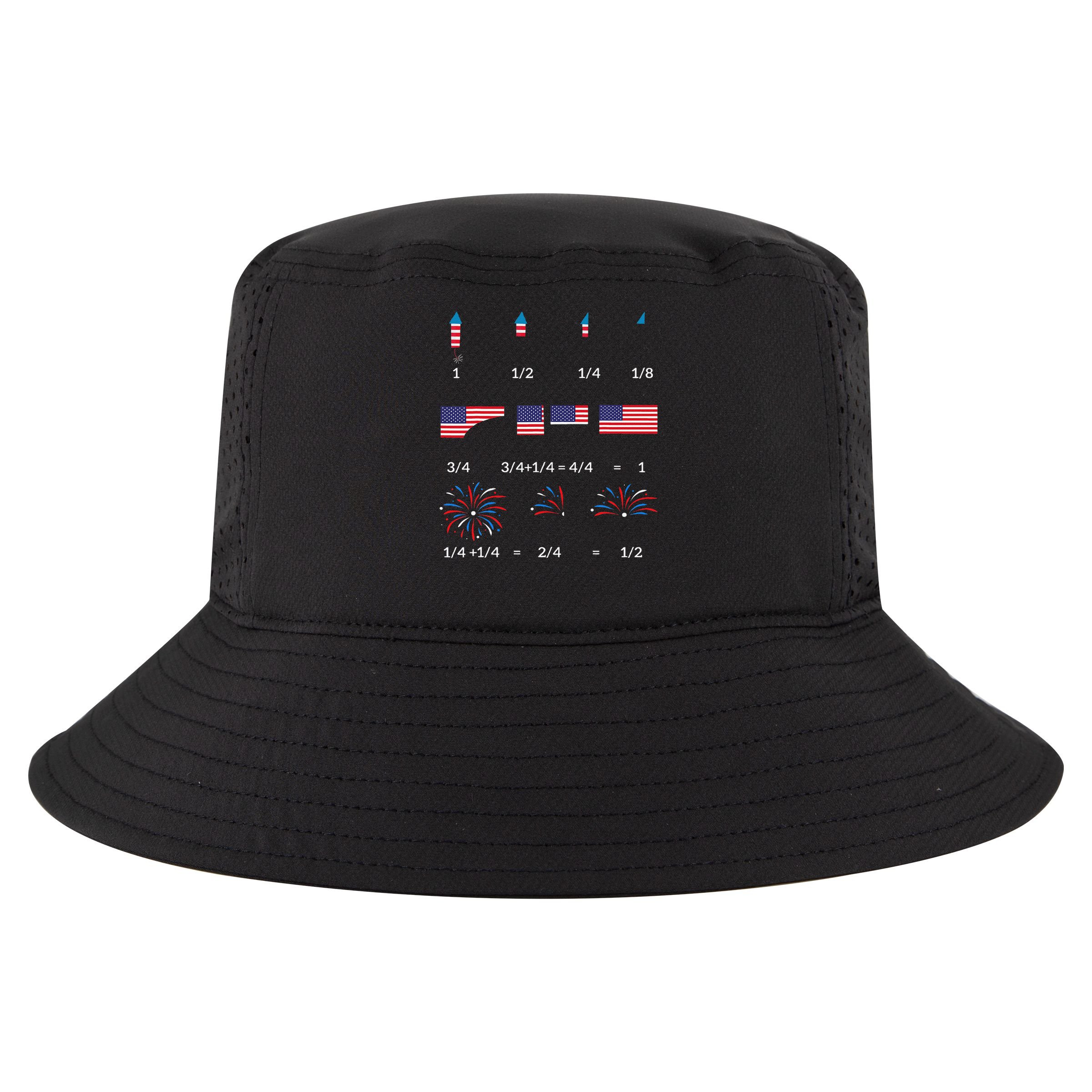 Funny Math Fraction Fireworks Teacher Patriotic Usa 4th Cool Comfort Performance Bucket Hat