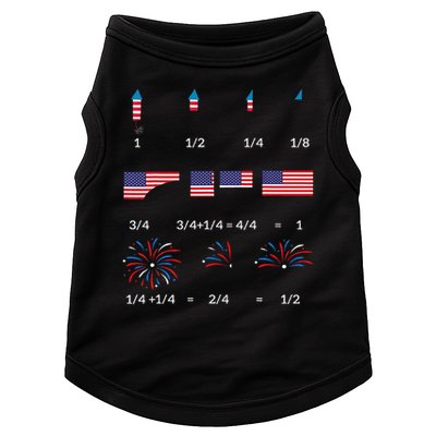 Funny Math Fraction Fireworks Teacher Patriotic Usa 4th Doggie Tank