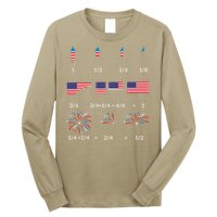 Funny Math Fraction Fireworks Teacher Patriotic Usa 4th Long Sleeve Shirt