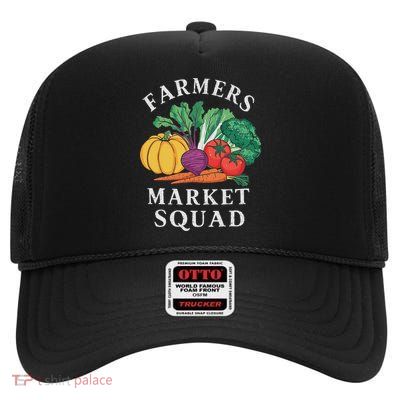 Farmers Market Farmer Agriculture Farming Food Vegetables High Crown Mesh Back Trucker Hat