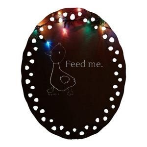 Feed Me Ceramic Oval Ornament