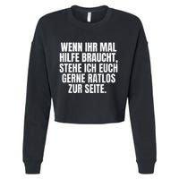 Funny Motif Funny Saying Funny Cropped Pullover Crew