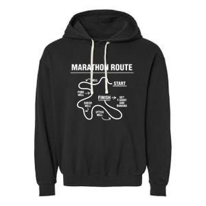 Funny Marathon Garment-Dyed Fleece Hoodie