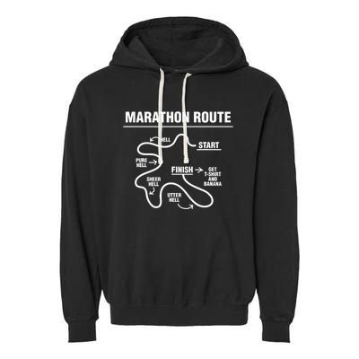 Funny Marathon Garment-Dyed Fleece Hoodie