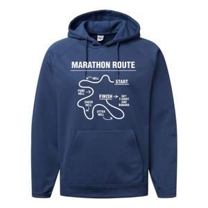 Funny Marathon Performance Fleece Hoodie