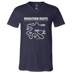 Funny Marathon V-Neck T-Shirt