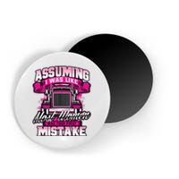 First Mistake Female Semi Truck Driver Trucker Trucking Magnet