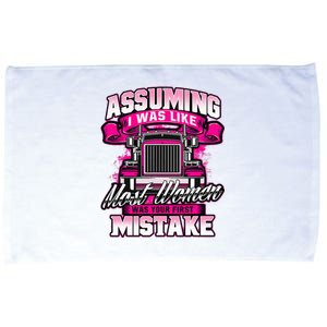 First Mistake Female Semi Truck Driver Trucker Trucking Microfiber Hand Towel