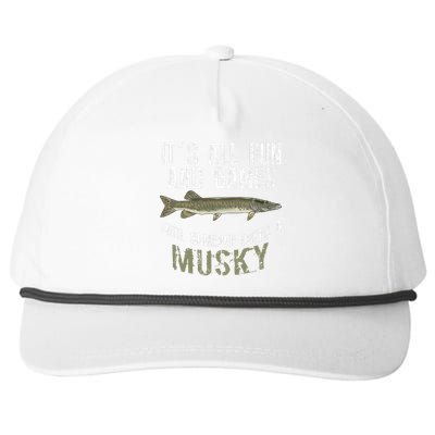 Funny Musky Fishing Muskellunge Freshwater Fish Angler Gift Snapback Five-Panel Rope Hat